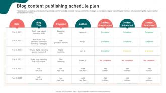 Blog Content Publishing Schedule Plan Content Marketing Strategy Formulation Suffix MKT SS