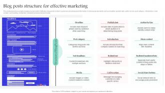 Blog Posts Structure For Effective Marketing Promotional Media Used For Marketing MKT SS V