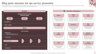 Blog Posts Structure For Spa Service Promotion Marketing Plan To Maximize SPA Business Strategy SS V