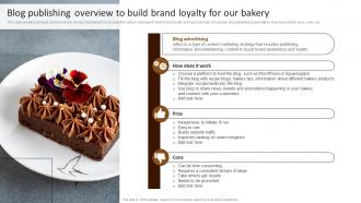 Blog Publishing Overview To Build Brand Building Comprehensive Patisserie Advertising Profitability MKT SS V