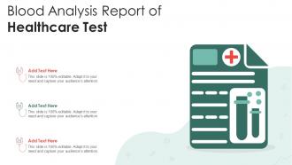 Blood Analysis Report Of Healthcare Test