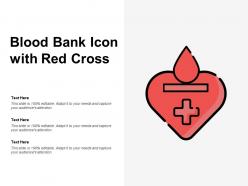 Blood bank icon with red cross