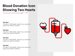 Blood donation icon showing two hearts