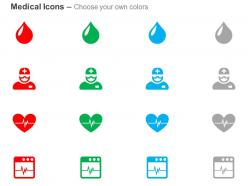 Blood drop ecg and heartbeat on browser ppt icons graphics