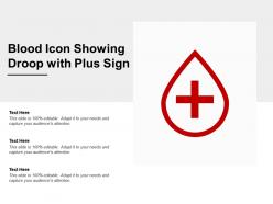 Blood icon showing droop with plus sign