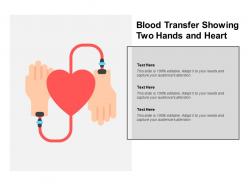 Blood transfer showing two hands and heart