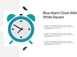 Blue alarm clock with white square