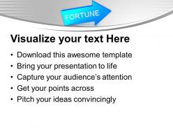 Blue arrow with fortune powerpoint templates ppt themes and graphics 0113