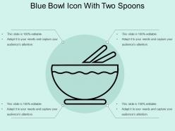 Blue bowl icon with two spoons
