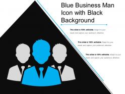 Blue business man icon with black background