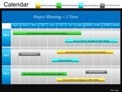 Blue calendar 2011 powerpoint presentation slides db