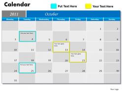 Blue Calendar 2011 PPT 10