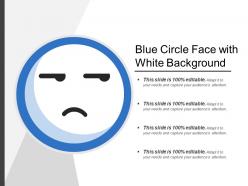 Blue circle face with white background