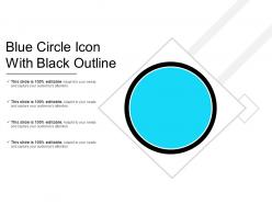 Blue circle icon with black outline