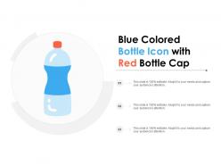 Blue colored bottle icon with red bottle cap