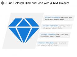 Blue colored diamond icon with 4 text holders
