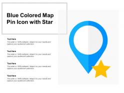 Blue Colored Map Pin Icon With Star