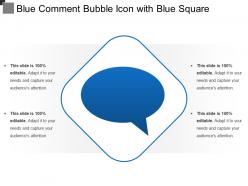 Blue Comment Bubble Icon With Blue Square