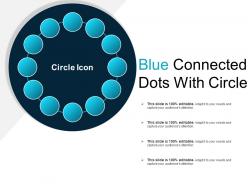 Blue connected dots with circle