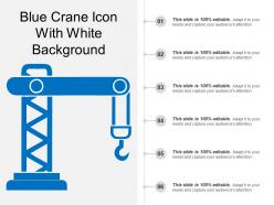 Blue crane icon with white background