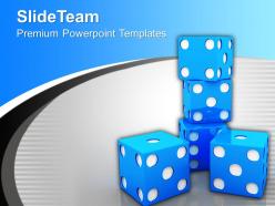 Blue dices leisure game powerpoint templates ppt themes and graphics 0113