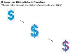 Blue dollar symbol for finance strategy flat powerpoint design