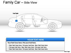 Blue family car side view powerpoint presentation slides