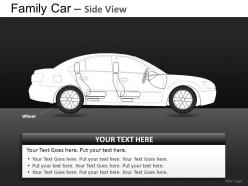 Blue family car side view powerpoint presentation slides db
