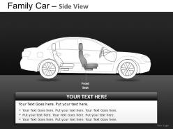 Blue family car side view powerpoint presentation slides db