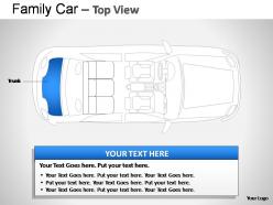 Blue family car top view powerpoint presentation slides