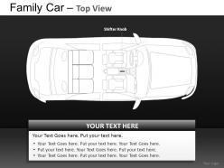 Blue family car top view powerpoint presentation slides db