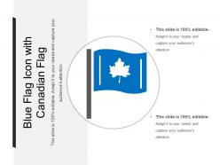 Blue flag icon with canadian flag
