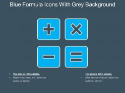 Blue formula icons with grey background
