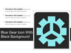 Blue Gear Icon With Black Background