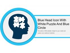 Blue head icon with white puzzle and blue circle