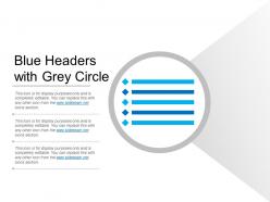 Blue headers with grey circle