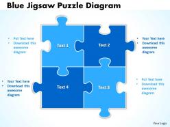 Blue jigsaw puzzle diagram powerpoint templates 0812