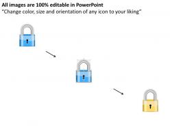 Blue lock with security vision powerpoint template