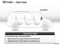 Blue minivan side view powerpoint presentation slides