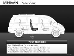 Blue minivan side view powerpoint presentation slides db