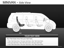 Blue minivan side view powerpoint presentation slides db