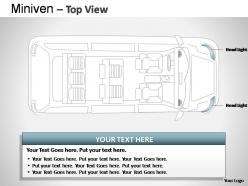 Blue minivan top view powerpoint presentation slides