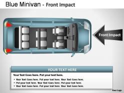 Blue minivan top view powerpoint presentation slides
