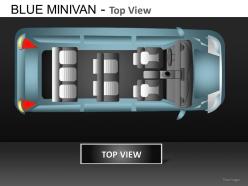 Blue minivan top view powerpoint presentation slides db