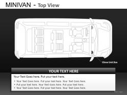 Blue minivan top view powerpoint presentation slides db