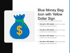 Blue money bag icon with yellow dollar sign