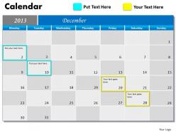 Blue monthly calendar 2013 powerpoint slides ppt templates