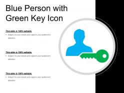 Blue Person With Green Key Icon