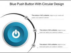 Blue push button with circular design
