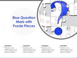 Blue question mark with puzzle pieces